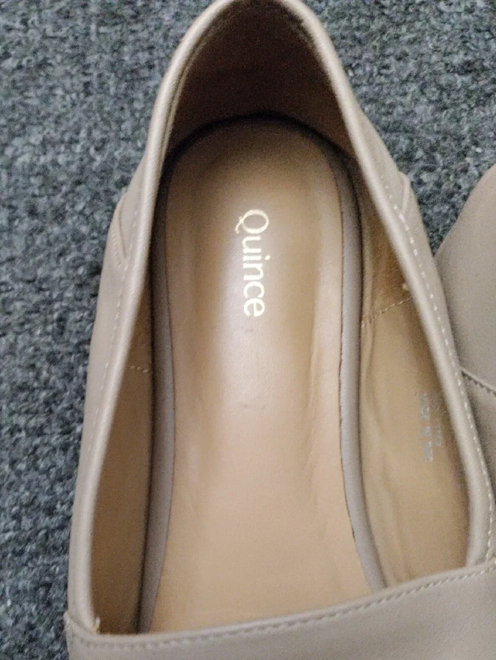 Quince Beige Leather Loafers with Gold Horsebit